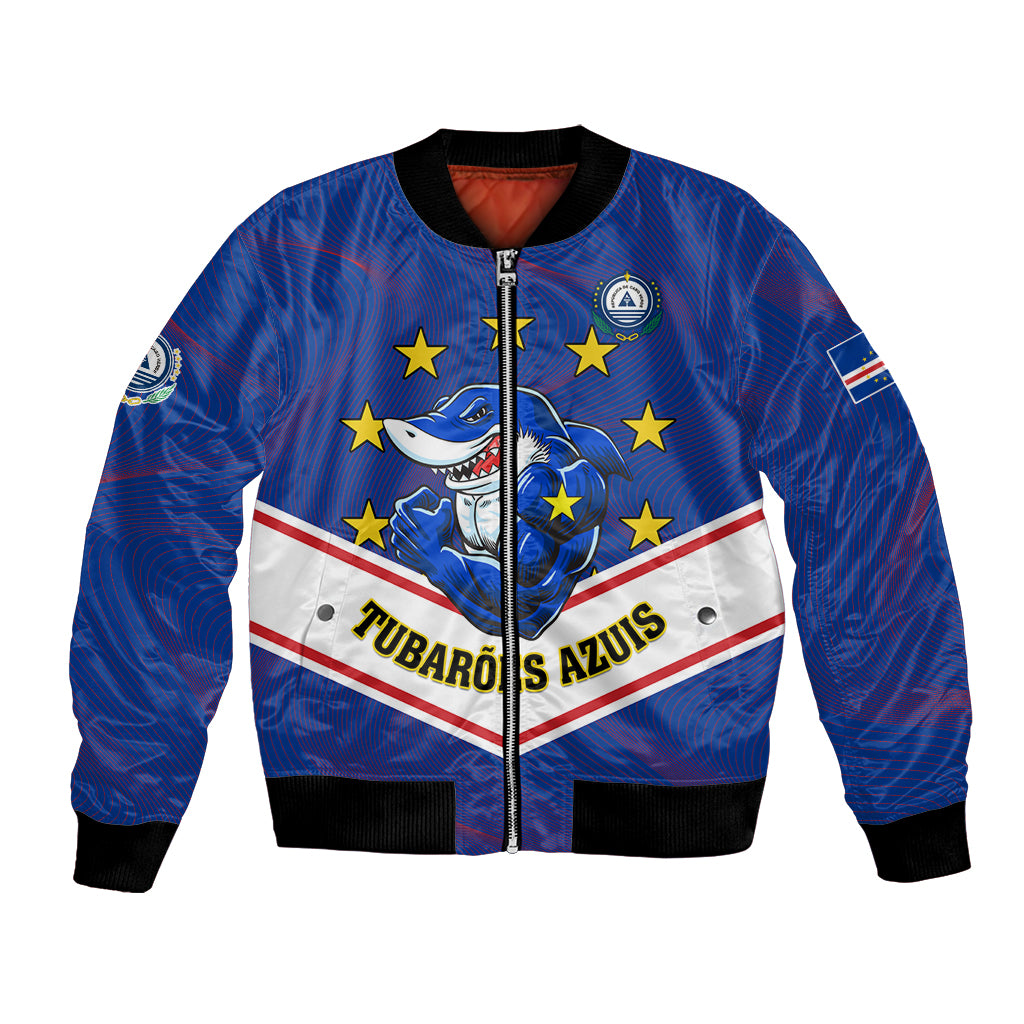 Cape Verde Football Bomber Jacket Come On Tubaroes Azuis - Wonder Print Shop