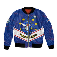 Cape Verde Football Bomber Jacket Come On Tubaroes Azuis - Wonder Print Shop