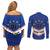 Cape Verde Football Couples Matching Off Shoulder Short Dress and Long Sleeve Button Shirt Come On Tubaroes Azuis - Wonder Print Shop