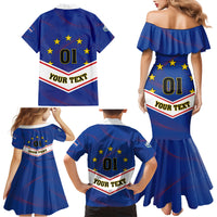 Cape Verde Football Family Matching Mermaid Dress and Hawaiian Shirt Come On Tubaroes Azuis - Wonder Print Shop
