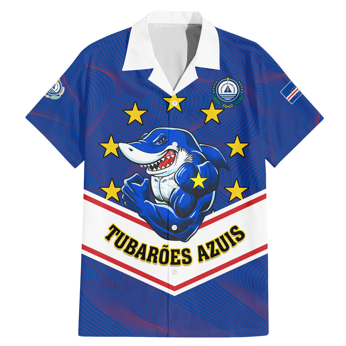 Cape Verde Football Family Matching Mermaid Dress and Hawaiian Shirt Come On Tubaroes Azuis - Wonder Print Shop