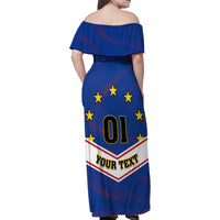 Cape Verde Football Family Matching Off Shoulder Maxi Dress and Hawaiian Shirt Come On Tubaroes Azuis - Wonder Print Shop