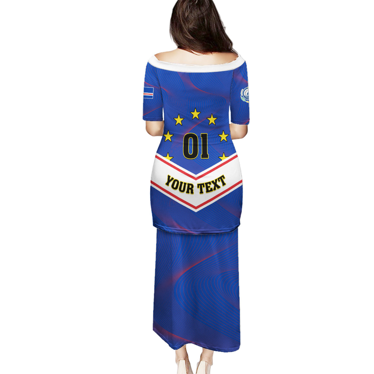 Cape Verde Football Family Matching Puletasi and Hawaiian Shirt Come On Tubaroes Azuis - Wonder Print Shop