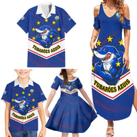 Cape Verde Football Family Matching Summer Maxi Dress and Hawaiian Shirt Come On Tubaroes Azuis - Wonder Print Shop