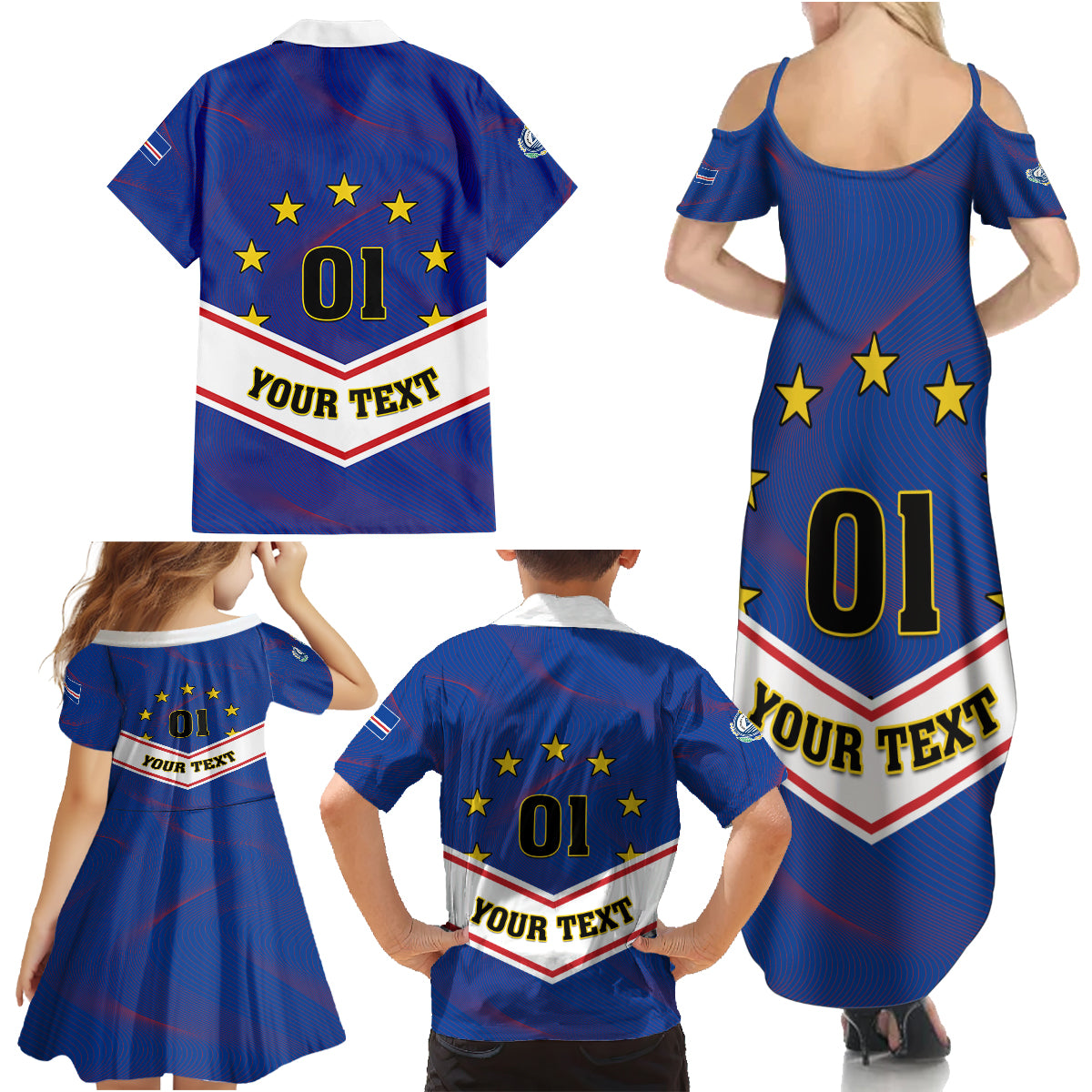Cape Verde Football Family Matching Summer Maxi Dress and Hawaiian Shirt Come On Tubaroes Azuis - Wonder Print Shop