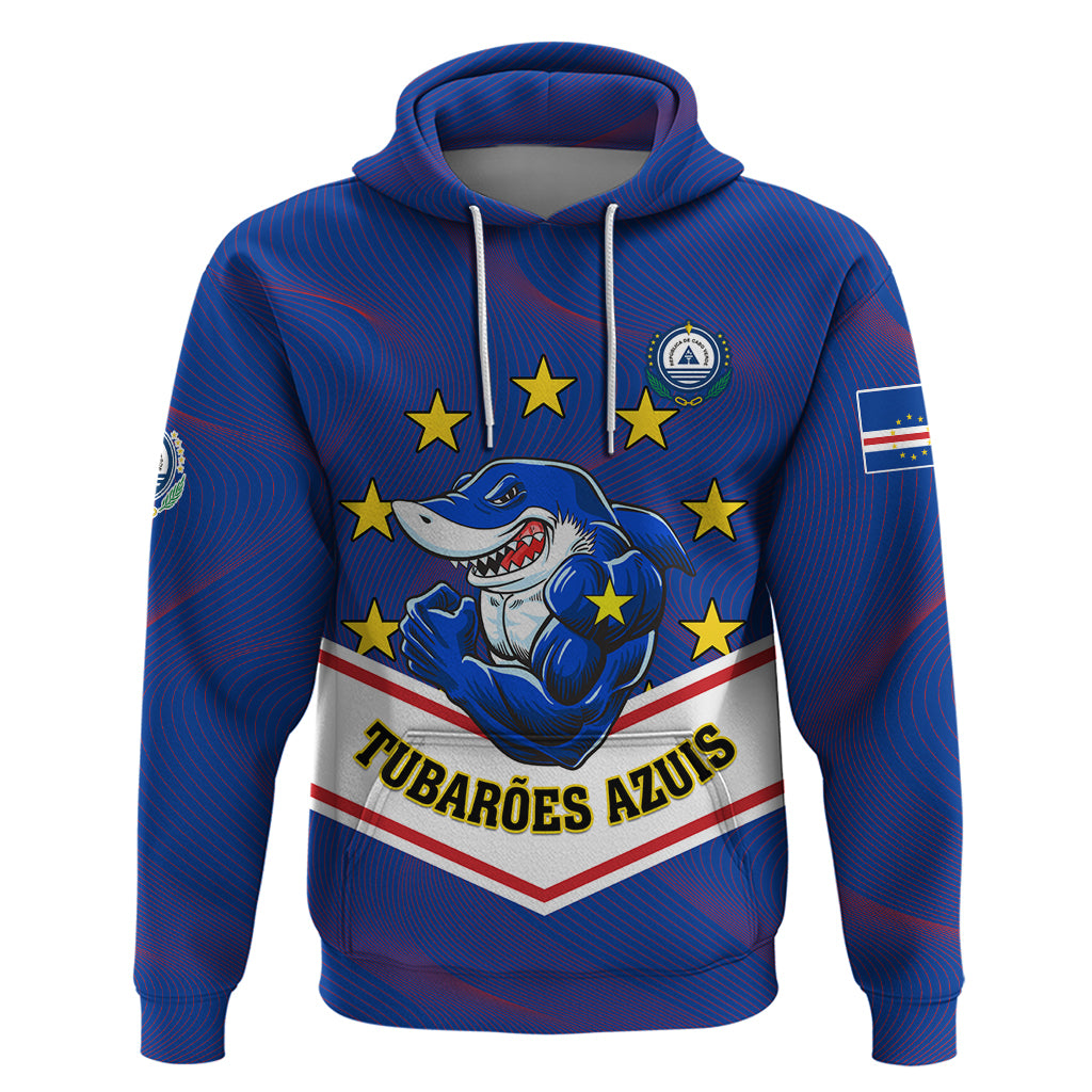 Cape Verde Football Hoodie Come On Tubaroes Azuis