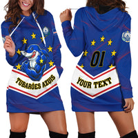 Cape Verde Football Hoodie Dress Come On Tubaroes Azuis - Wonder Print Shop