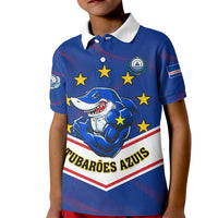 Cape Verde Football Kid Polo Shirt Come On Tubaroes Azuis - Wonder Print Shop