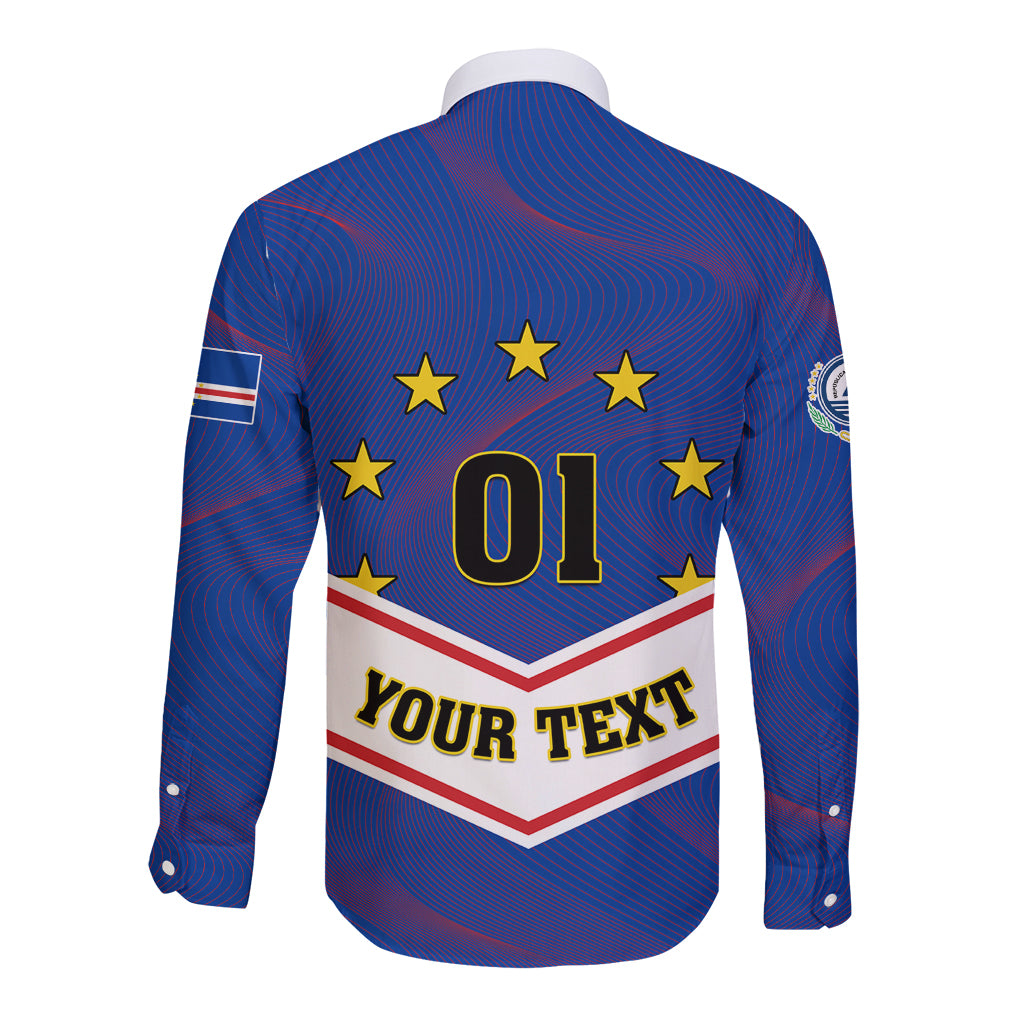 Cape Verde Football Long Sleeve Button Shirt Come On Tubaroes Azuis - Wonder Print Shop