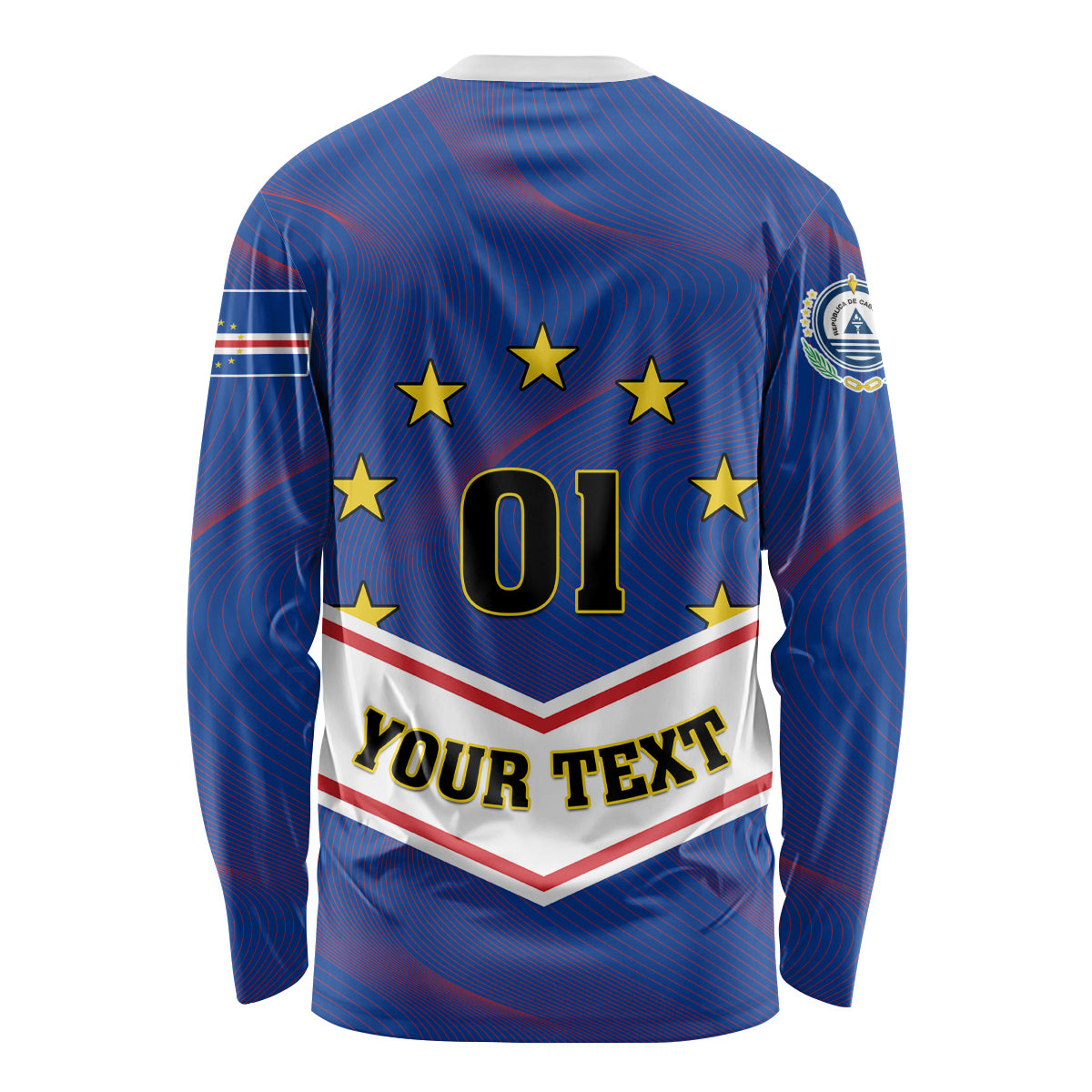 Cape Verde Football Long Sleeve Shirt Come On Tubaroes Azuis - Wonder Print Shop