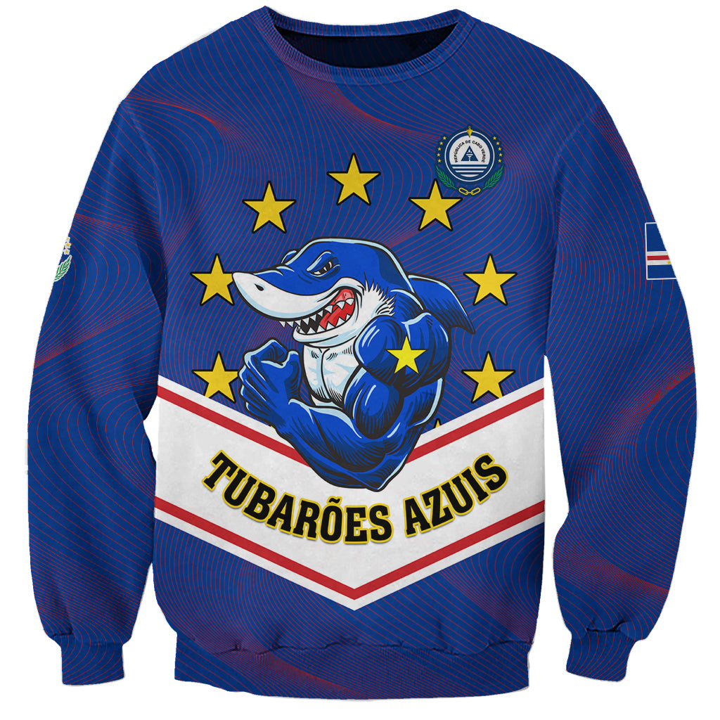 Cape Verde Football Sweatshirt Come On Tubaroes Azuis - Wonder Print Shop