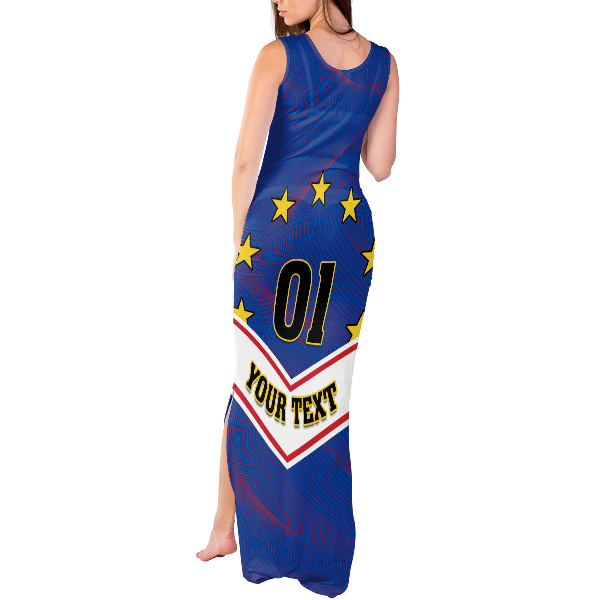 Cape Verde Football Tank Maxi Dress Come On Tubaroes Azuis - Wonder Print Shop