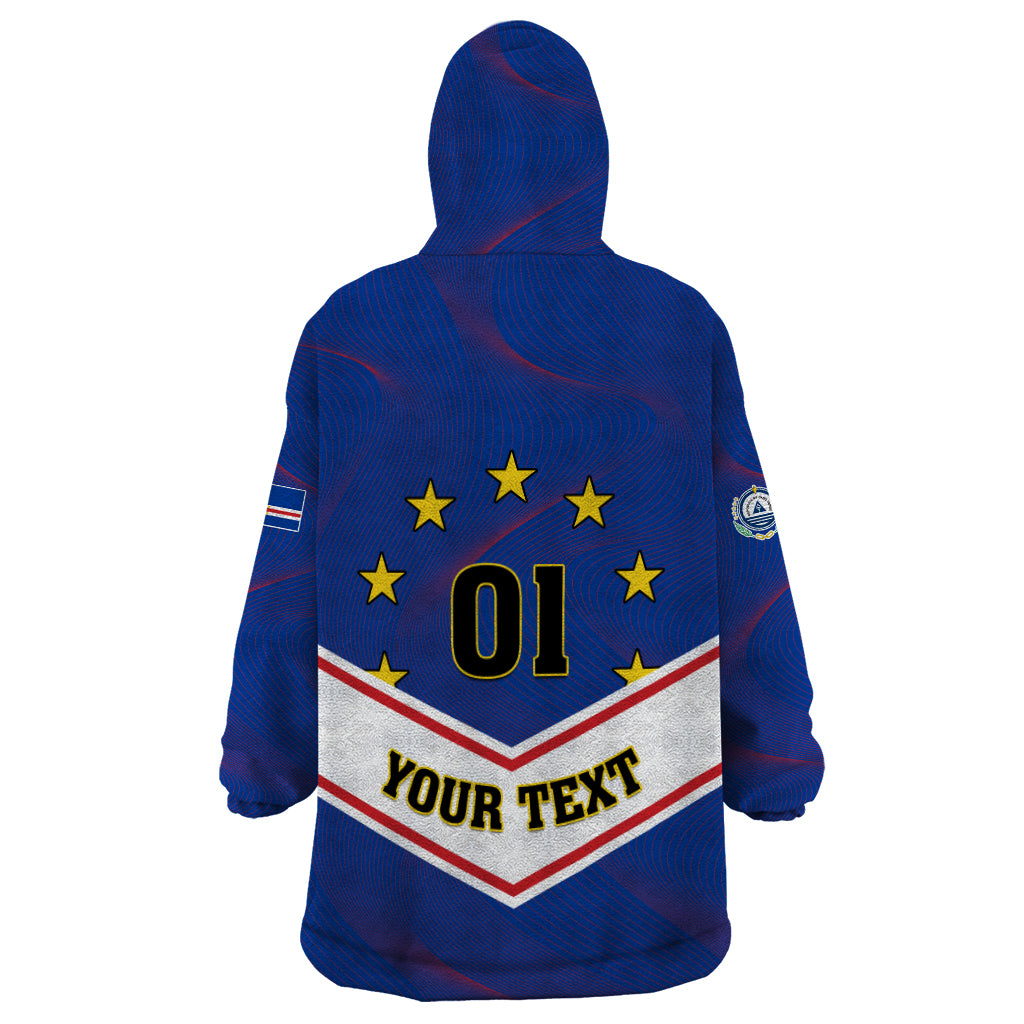 Cape Verde Football Wearable Blanket Hoodie Come On Tubaroes Azuis - Wonder Print Shop