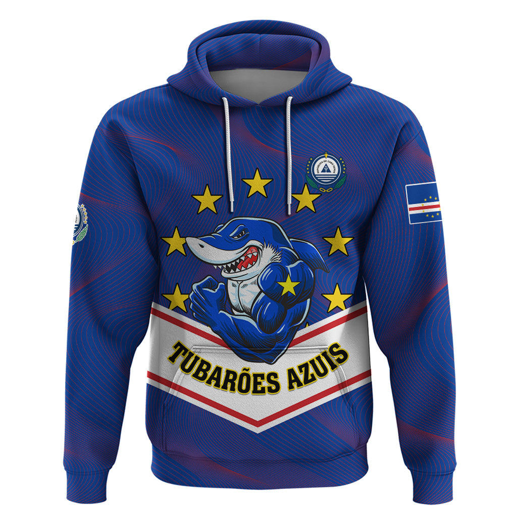 Cape Verde Football Zip Hoodie Come On Tubaroes Azuis - Wonder Print Shop