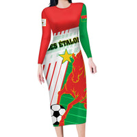 Burkina Faso Football Family Matching Long Sleeve Bodycon Dress and Hawaiian Shirt Go Les Etalons - Wonder Print Shop