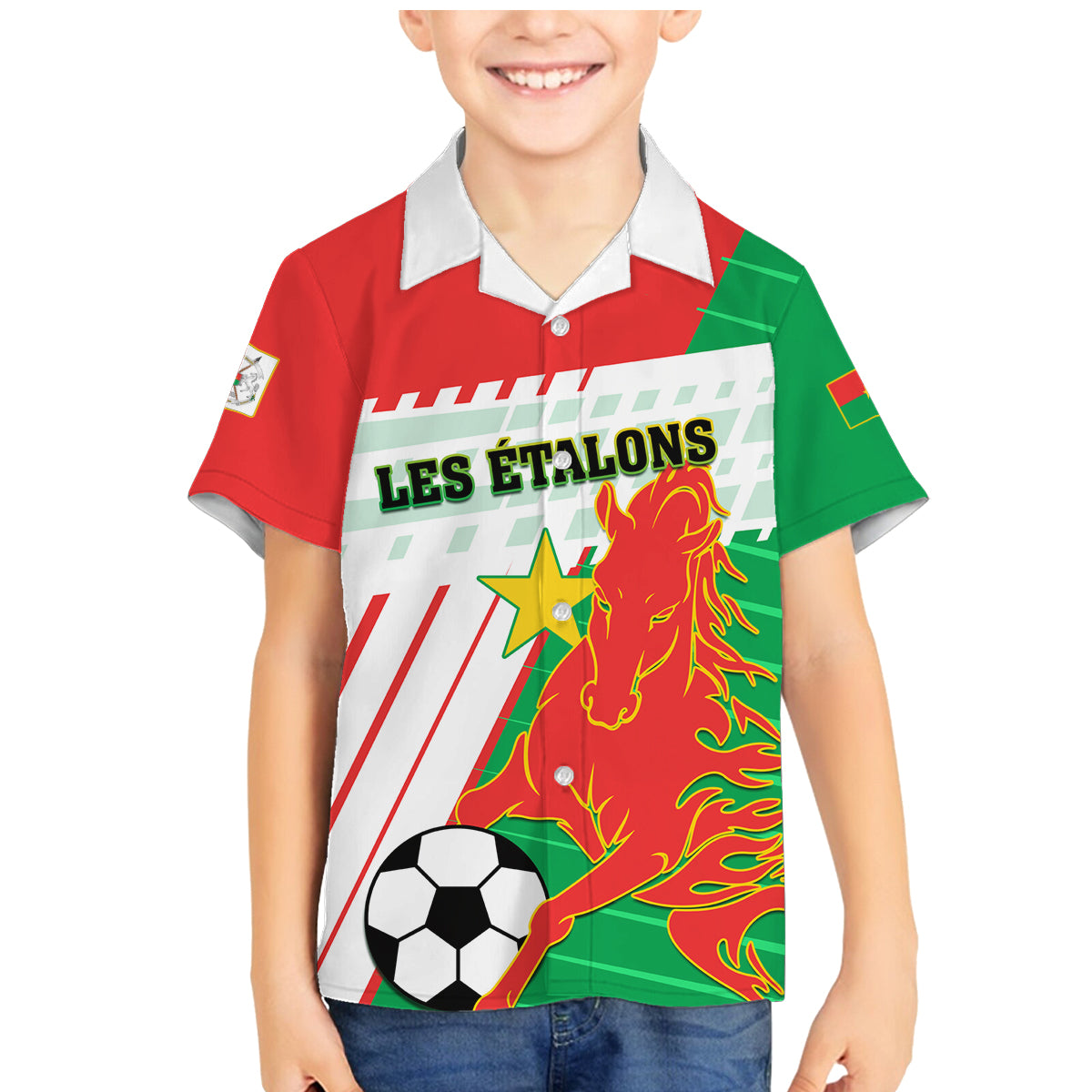 Burkina Faso Football Family Matching Mermaid Dress and Hawaiian Shirt Go Les Etalons - Wonder Print Shop