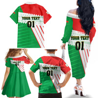Burkina Faso Football Family Matching Off Shoulder Long Sleeve Dress and Hawaiian Shirt Go Les Etalons - Wonder Print Shop