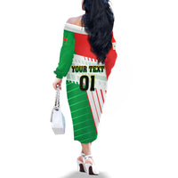 Burkina Faso Football Family Matching Off Shoulder Long Sleeve Dress and Hawaiian Shirt Go Les Etalons - Wonder Print Shop