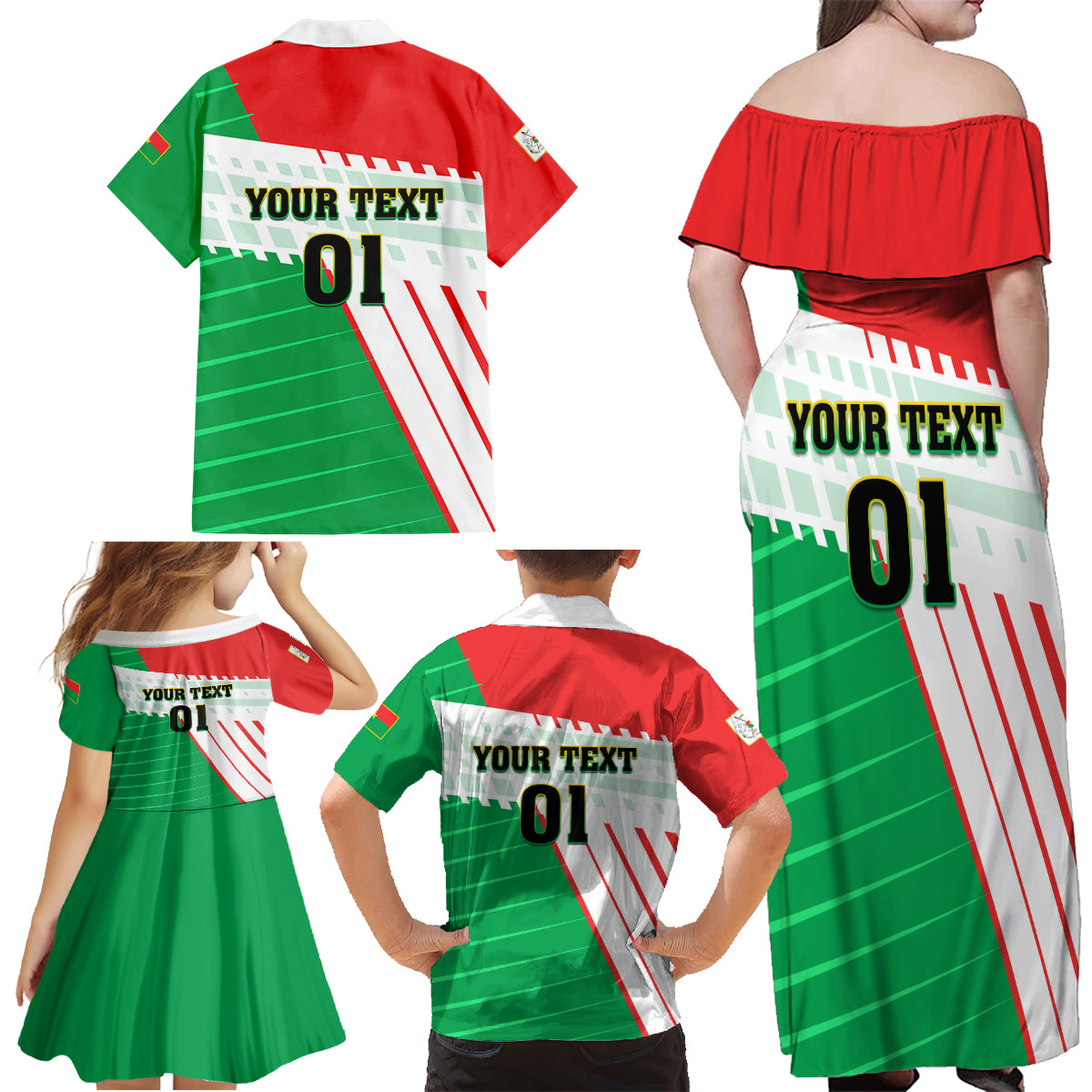 Burkina Faso Football Family Matching Off Shoulder Maxi Dress and Hawaiian Shirt Go Les Etalons - Wonder Print Shop