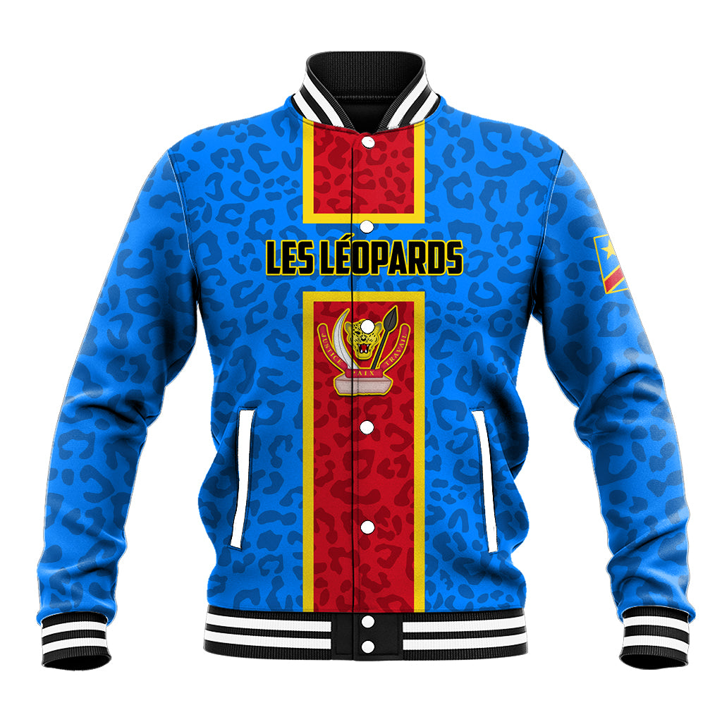 DR Congo Football Baseball Jacket Go Les Leopards - Wonder Print Shop