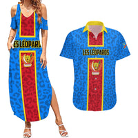 DR Congo Football Couples Matching Summer Maxi Dress and Hawaiian Shirt Go Les Leopards - Wonder Print Shop
