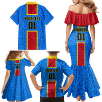 DR Congo Football Family Matching Mermaid Dress and Hawaiian Shirt Go Les Leopards - Wonder Print Shop