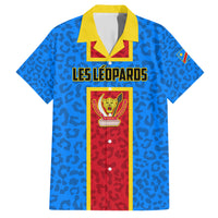 DR Congo Football Family Matching Short Sleeve Bodycon Dress and Hawaiian Shirt Go Les Leopards - Wonder Print Shop