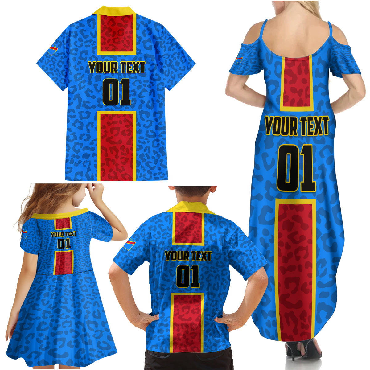 DR Congo Football Family Matching Summer Maxi Dress and Hawaiian Shirt Go Les Leopards - Wonder Print Shop