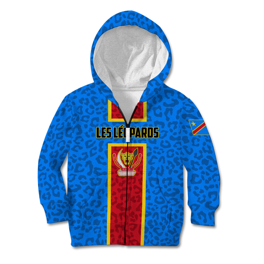 DR Congo Football Kid Hoodie Go Les Leopards - Wonder Print Shop