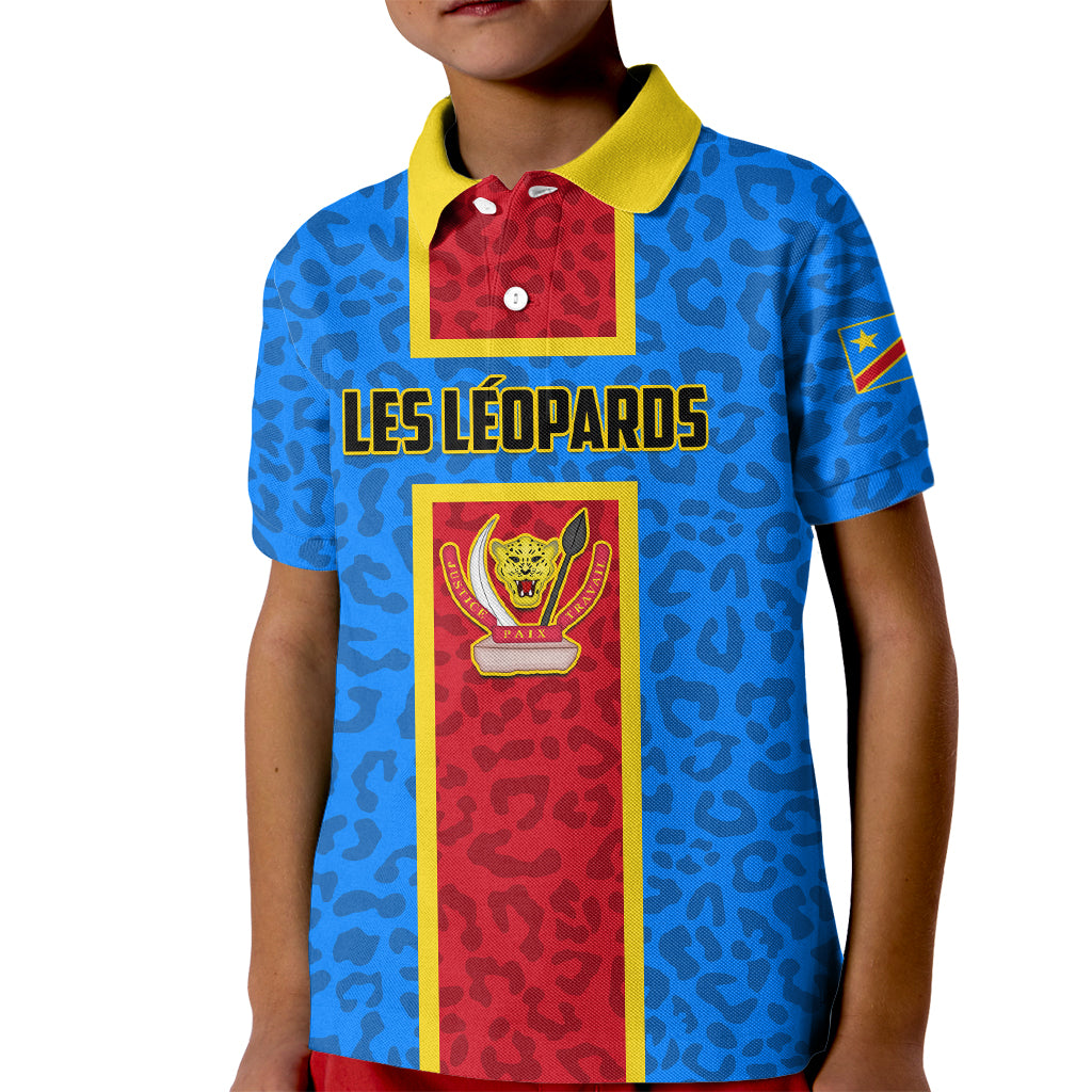 DR Congo Football Kid Polo Shirt Go Les Leopards - Wonder Print Shop