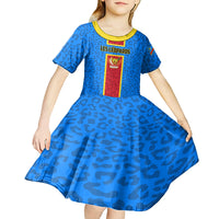 DR Congo Football Kid Short Sleeve Dress Go Les Leopards - Wonder Print Shop