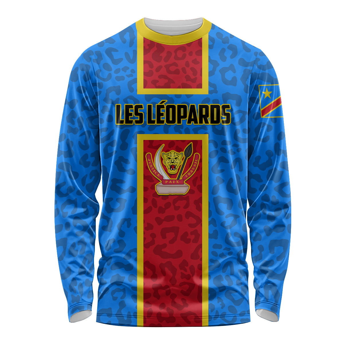 DR Congo Football Long Sleeve Shirt Go Les Leopards - Wonder Print Shop