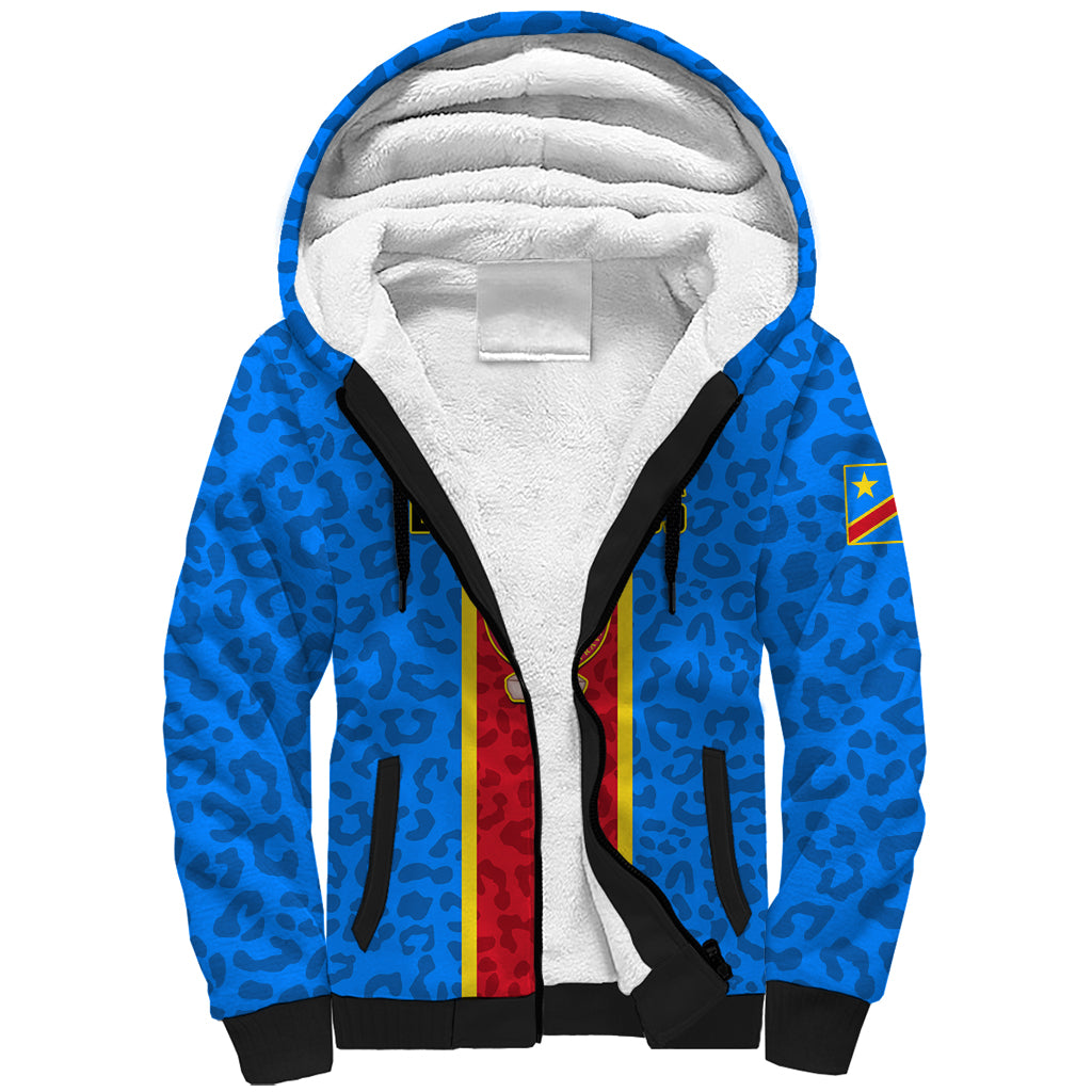 DR Congo Football Sherpa Hoodie Go Les Leopards - Wonder Print Shop