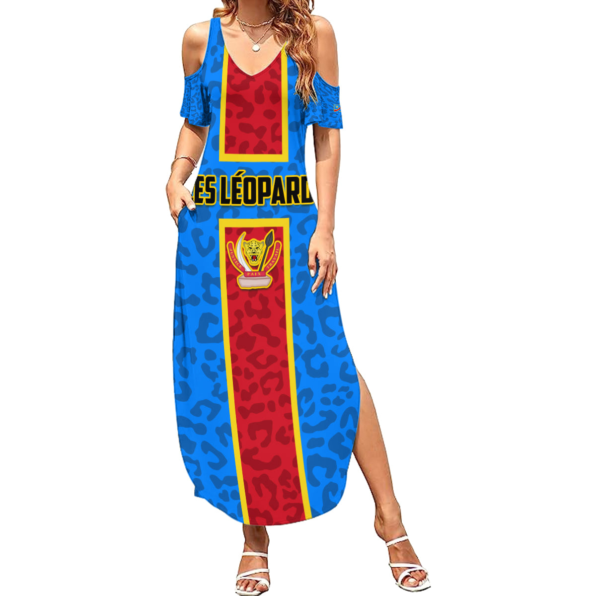 DR Congo Football Summer Maxi Dress Go Les Leopards - Wonder Print Shop