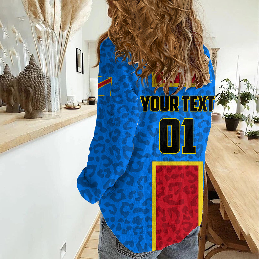 DR Congo Football Women Casual Shirt Go Les Leopards - Wonder Print Shop
