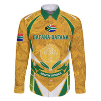 South Africa Soccer Family Matching Long Sleeve Bodycon Dress and Hawaiian Shirt Come On Bafana Bafana - Wonder Print Shop