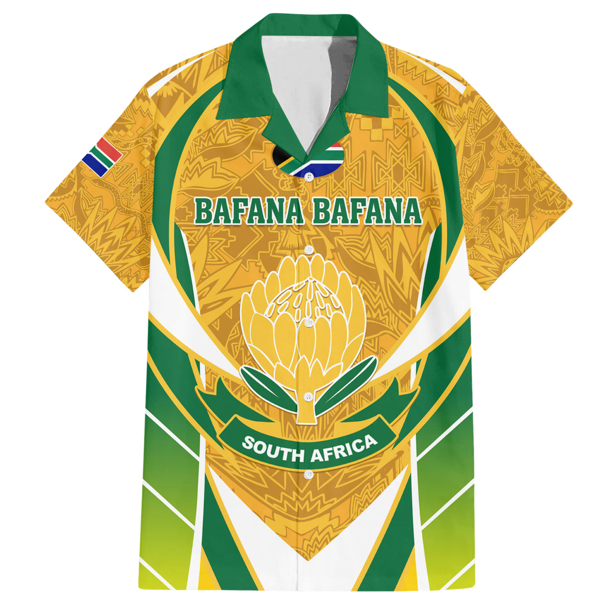 South Africa Soccer Hawaiian Shirt Come On Bafana Bafana - Wonder Print Shop