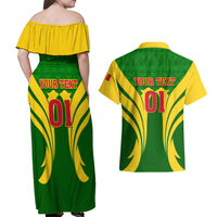 Mali Football Couples Matching Off Shoulder Maxi Dress and Hawaiian Shirt Tous Derriere Les Aigles Du Mali - Wonder Print Shop