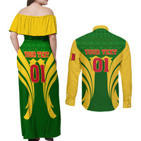 Mali Football Couples Matching Off Shoulder Maxi Dress and Long Sleeve Button Shirt Tous Derriere Les Aigles Du Mali - Wonder Print Shop