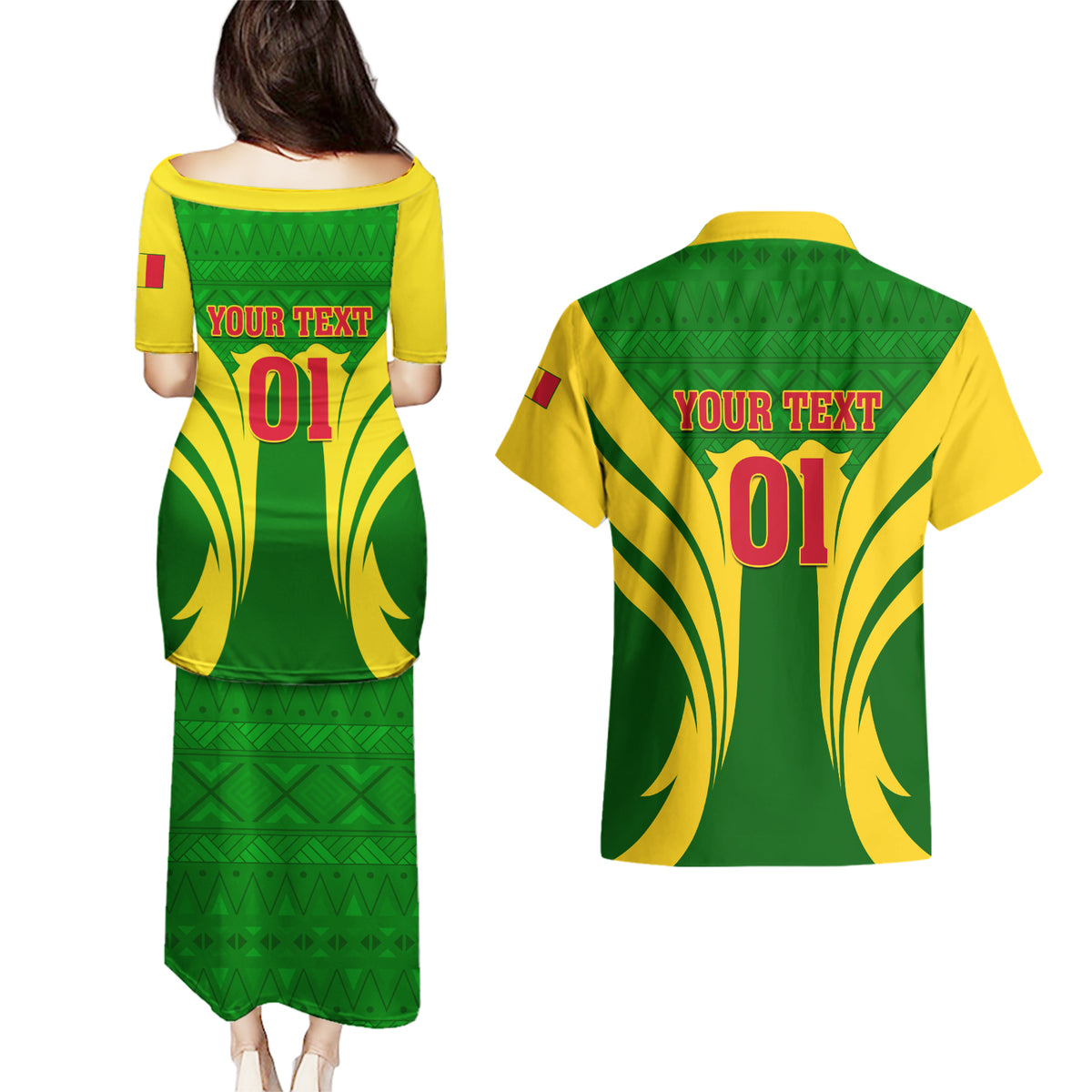 Mali Football Couples Matching Puletasi and Hawaiian Shirt Tous Derriere Les Aigles Du Mali - Wonder Print Shop