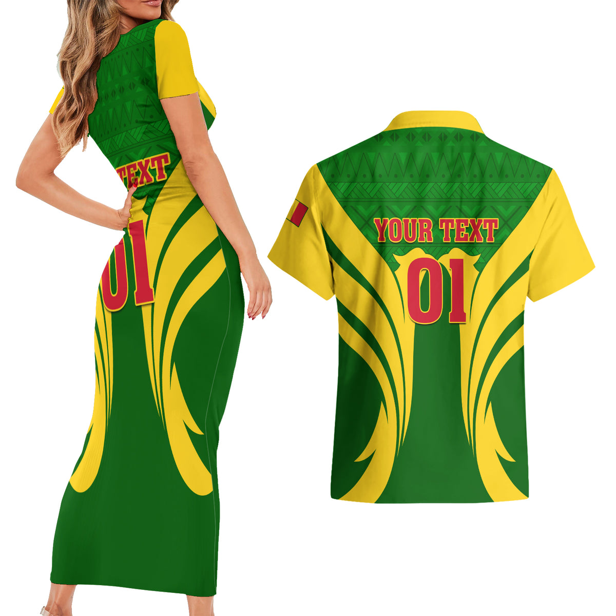 Mali Football Couples Matching Short Sleeve Bodycon Dress and Hawaiian Shirt Tous Derriere Les Aigles Du Mali - Wonder Print Shop