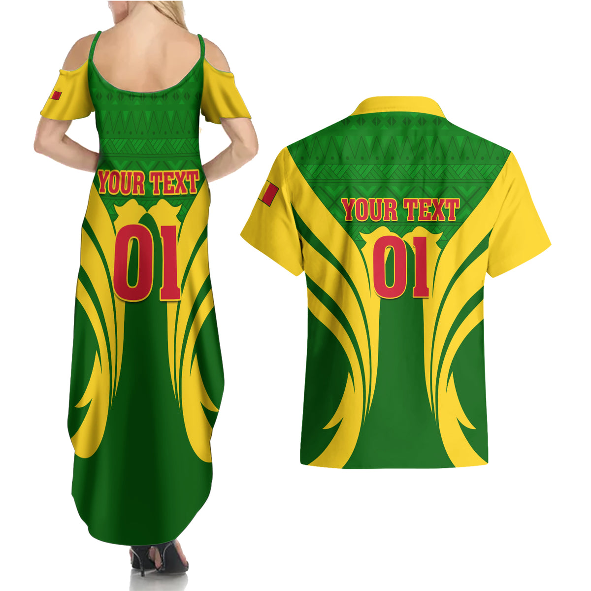Mali Football Couples Matching Summer Maxi Dress and Hawaiian Shirt Tous Derriere Les Aigles Du Mali - Wonder Print Shop