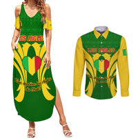 Mali Football Couples Matching Summer Maxi Dress and Long Sleeve Button Shirt Tous Derriere Les Aigles Du Mali - Wonder Print Shop