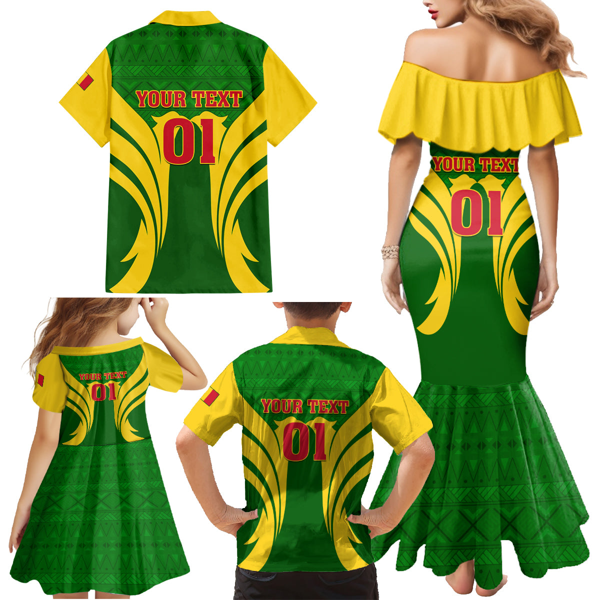 Mali Football Family Matching Mermaid Dress and Hawaiian Shirt Tous Derriere Les Aigles Du Mali - Wonder Print Shop