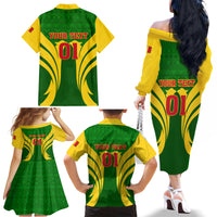 Mali Football Family Matching Off Shoulder Long Sleeve Dress and Hawaiian Shirt Tous Derriere Les Aigles Du Mali - Wonder Print Shop