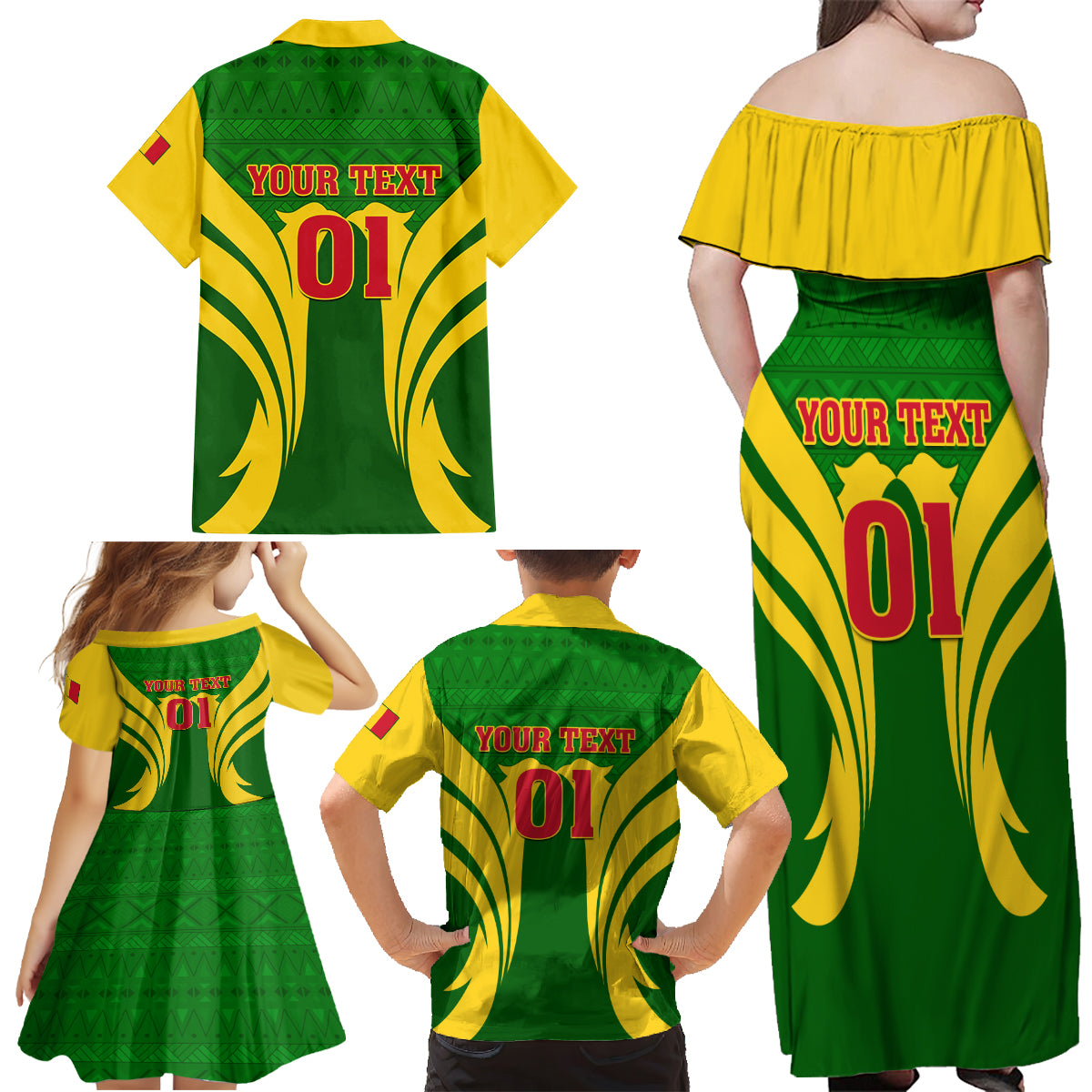 Mali Football Family Matching Off Shoulder Maxi Dress and Hawaiian Shirt Tous Derriere Les Aigles Du Mali - Wonder Print Shop