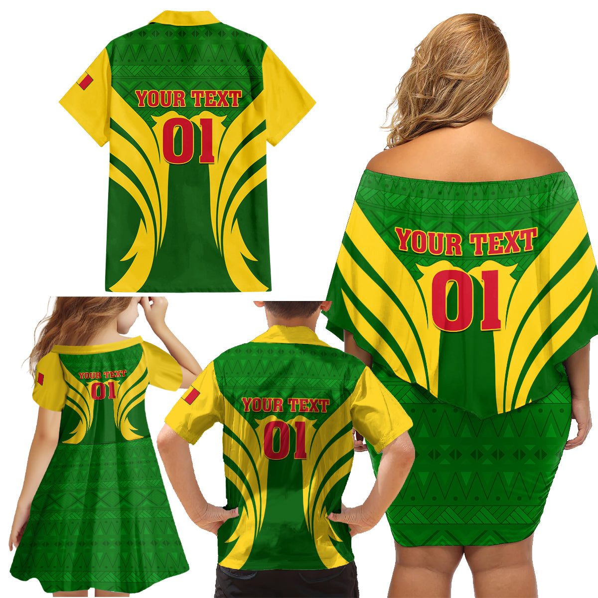 Mali Football Family Matching Off Shoulder Short Dress and Hawaiian Shirt Tous Derriere Les Aigles Du Mali - Wonder Print Shop
