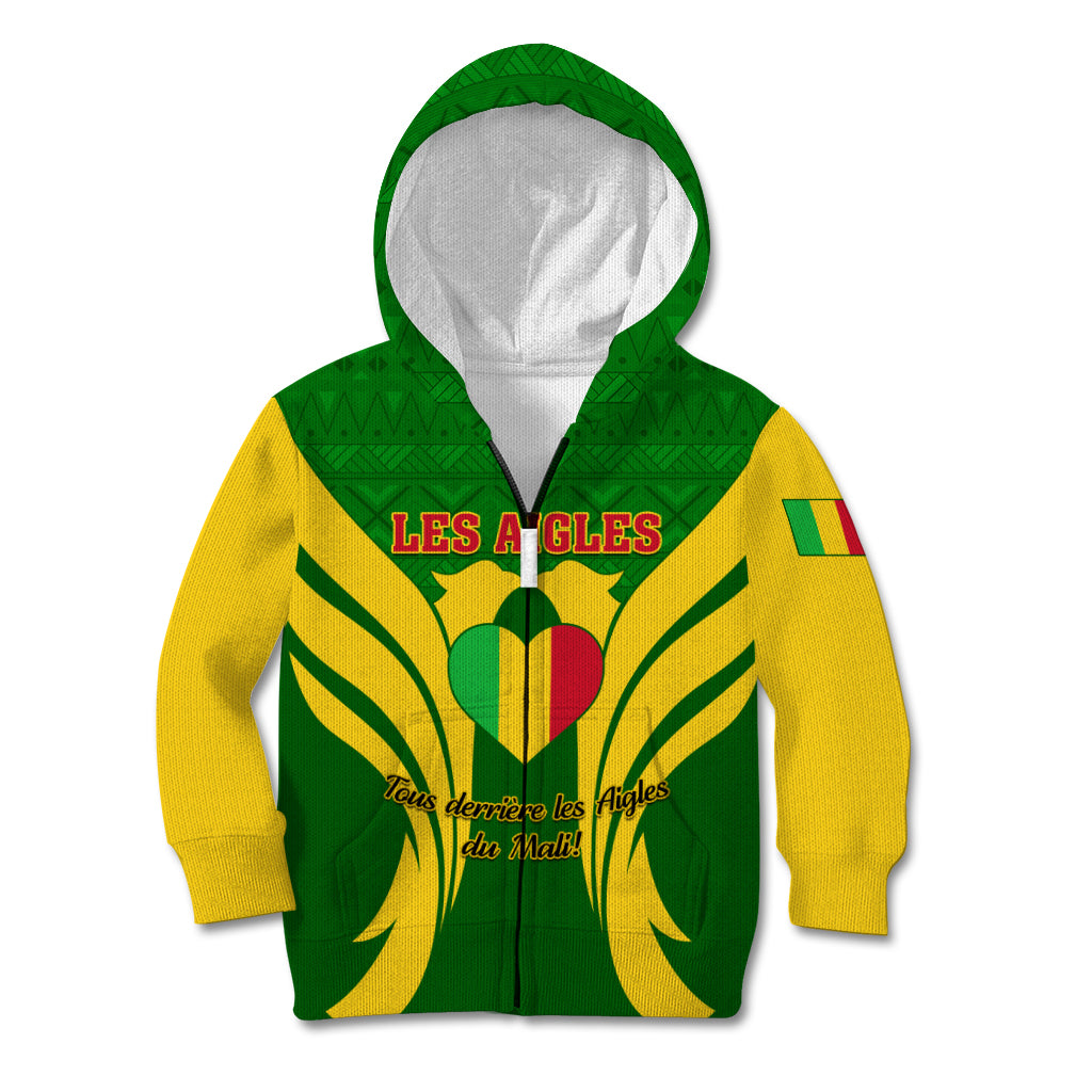Mali Football Kid Hoodie Tous Derriere Les Aigles Du Mali - Wonder Print Shop