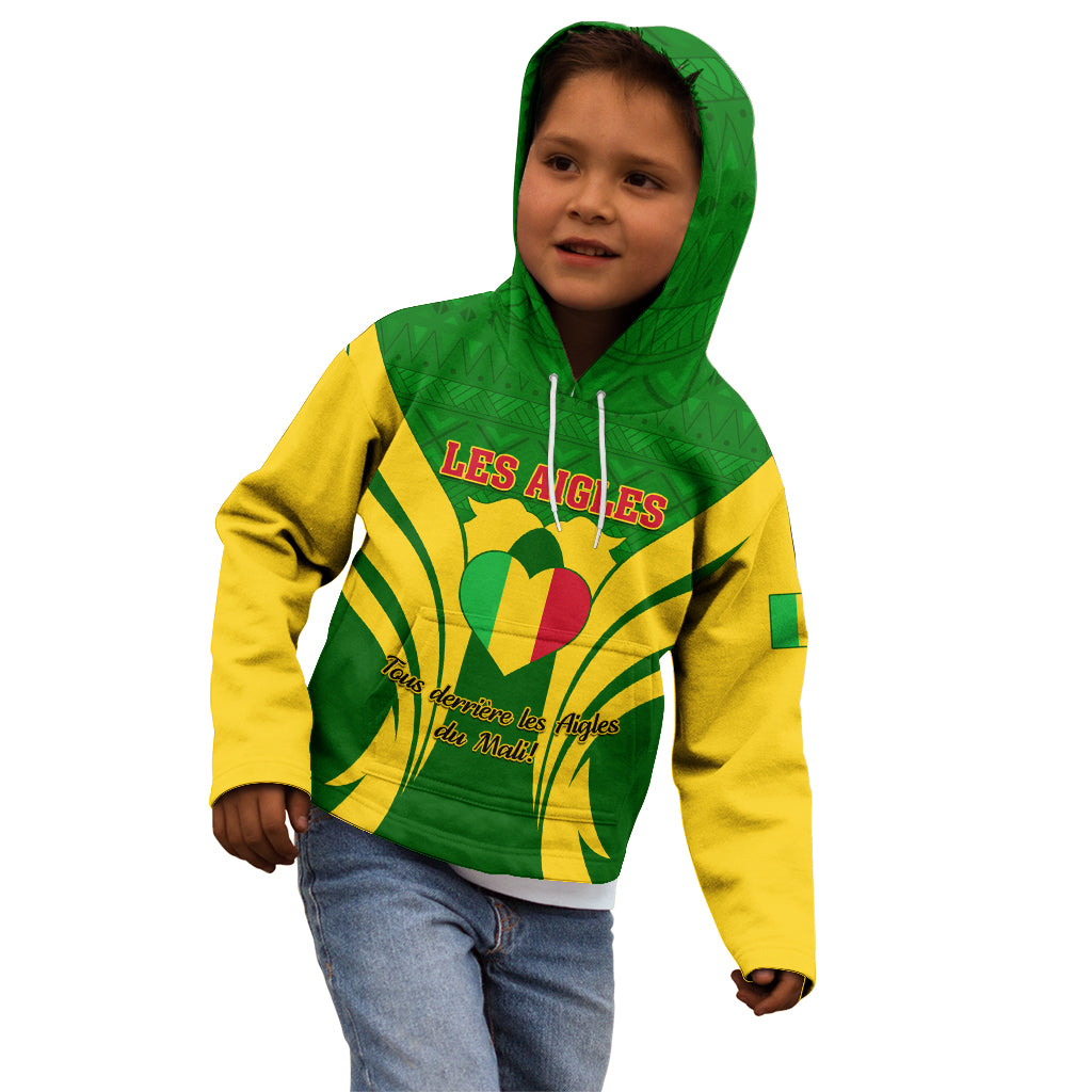 Mali Football Kid Hoodie Tous Derriere Les Aigles Du Mali - Wonder Print Shop