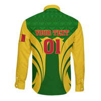 Mali Football Long Sleeve Button Shirt Tous Derriere Les Aigles Du Mali - Wonder Print Shop